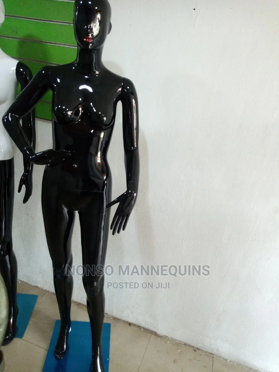 Glossy Black Size 8 Mannequins With Red Lipstick