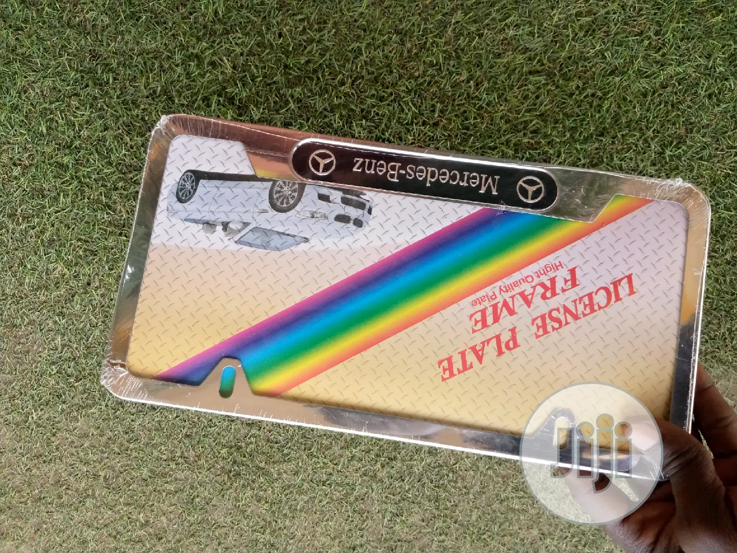 White Stainless Mercedes-Benz Cove Plate Frame Cover