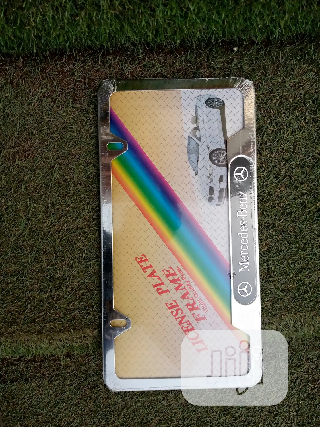 White Stainless Mercedes-Benz Cove Plate Frame Cover