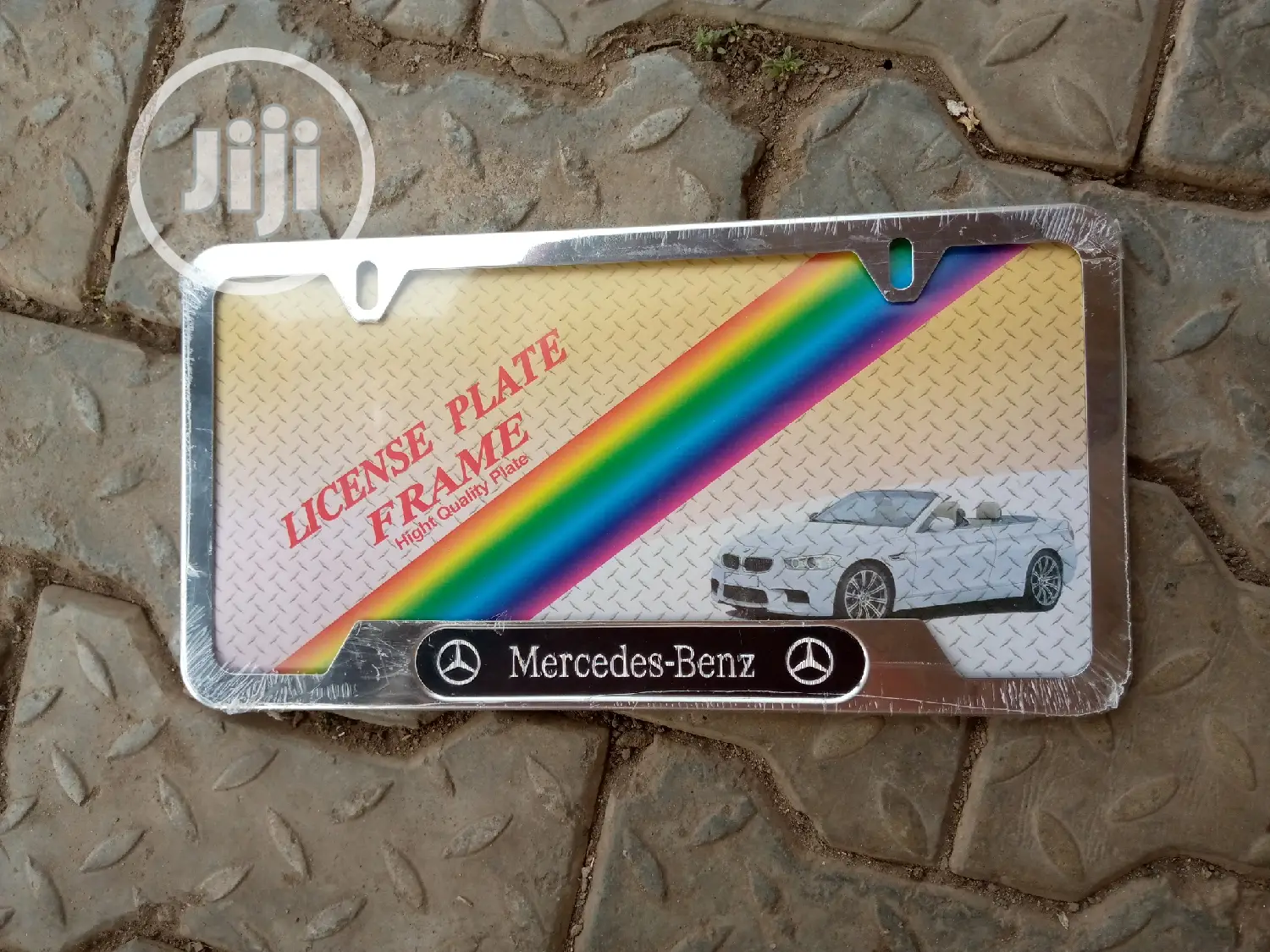 White Stainless Mercedes-Benz Cove Plate Frame Cover