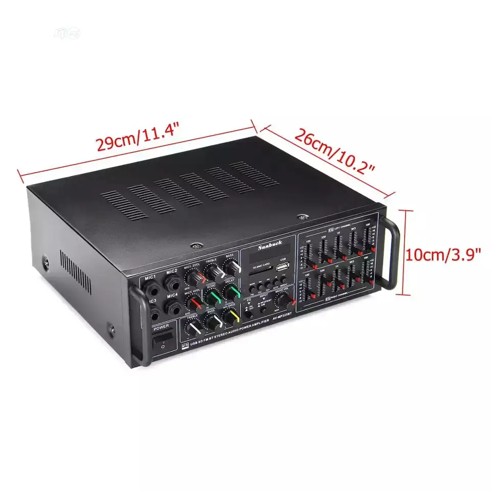 Professional Stereo Amplifier With Bluetooth,USB and Remote