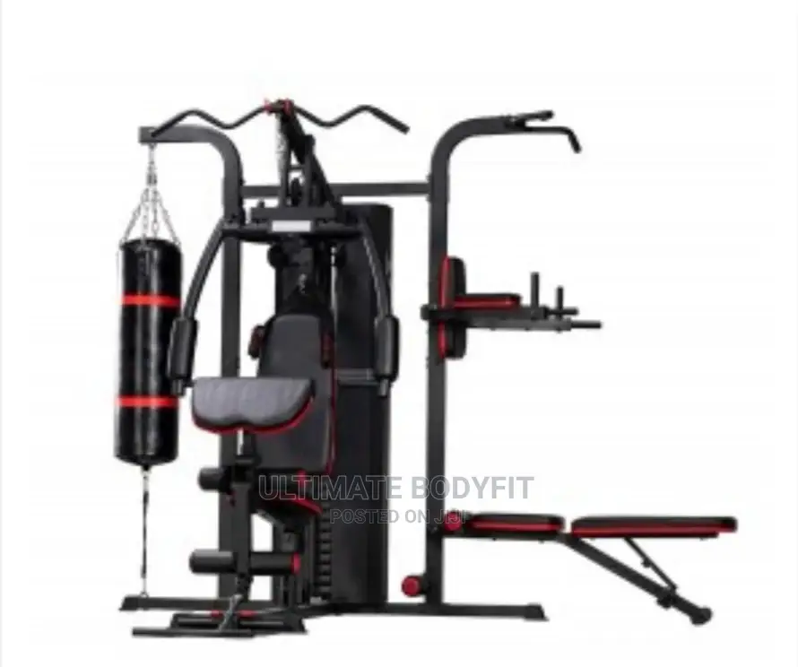 Brand New Ms631s Three Station Multi Gym With Punch Bag