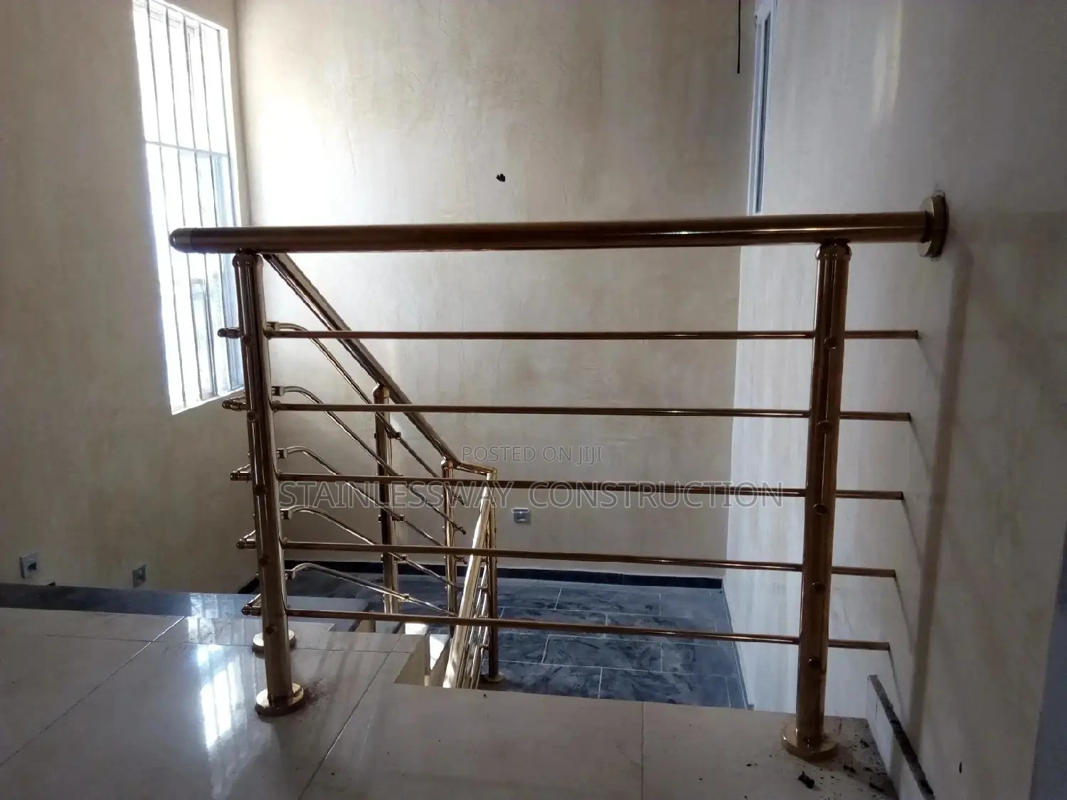 Stainless Handrail Gold Pipe Staircase/Balcony