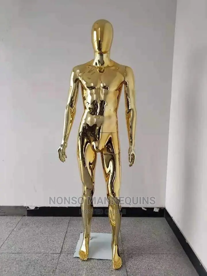 Full Chrome Gold Man Display MANNEQUINS