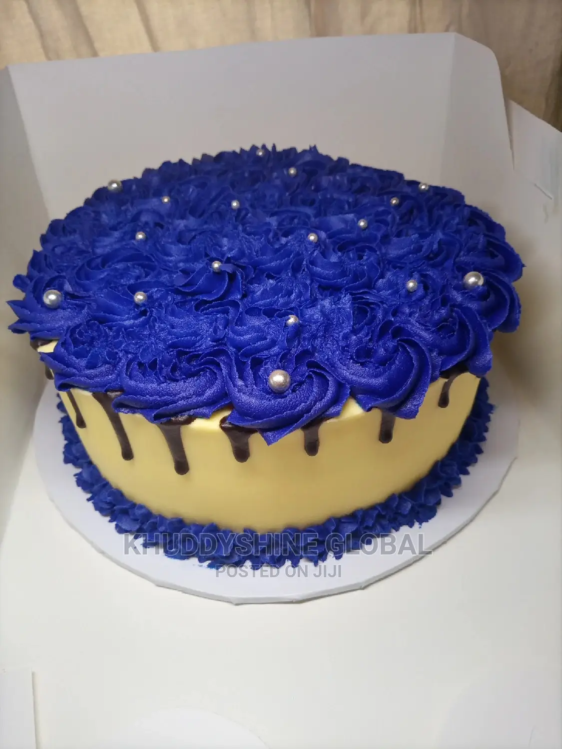 Blue N Cream Adult Birthday Cake