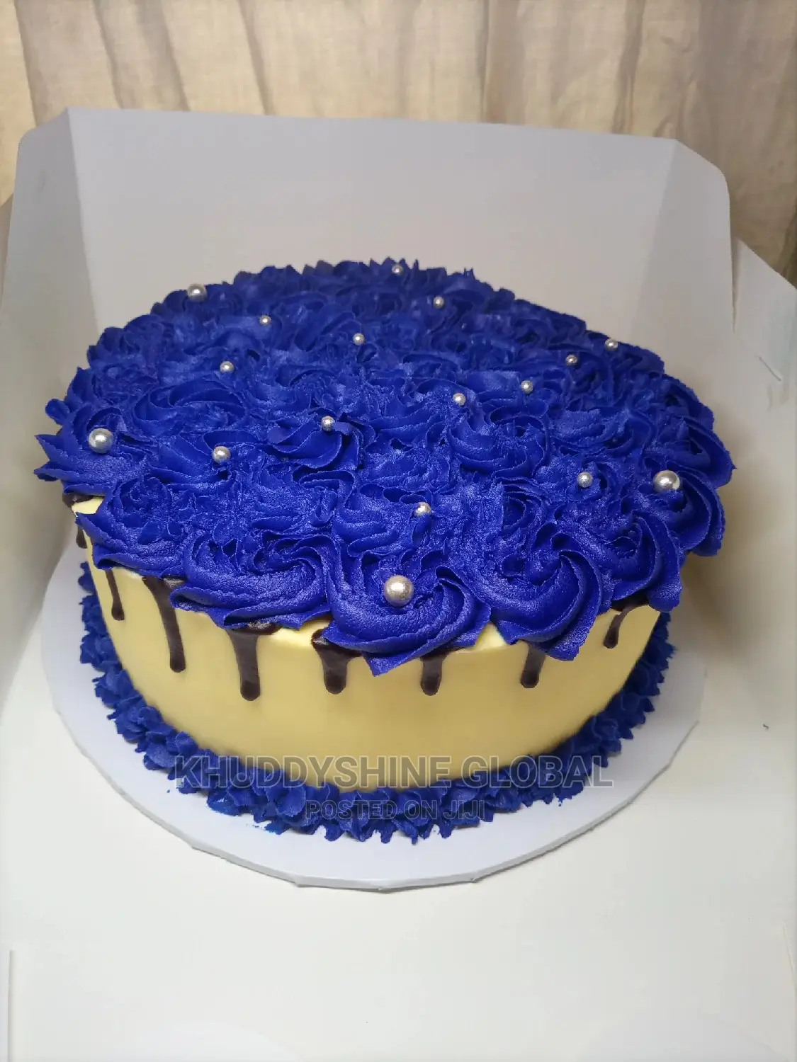 Blue N Cream Adult Birthday Cake