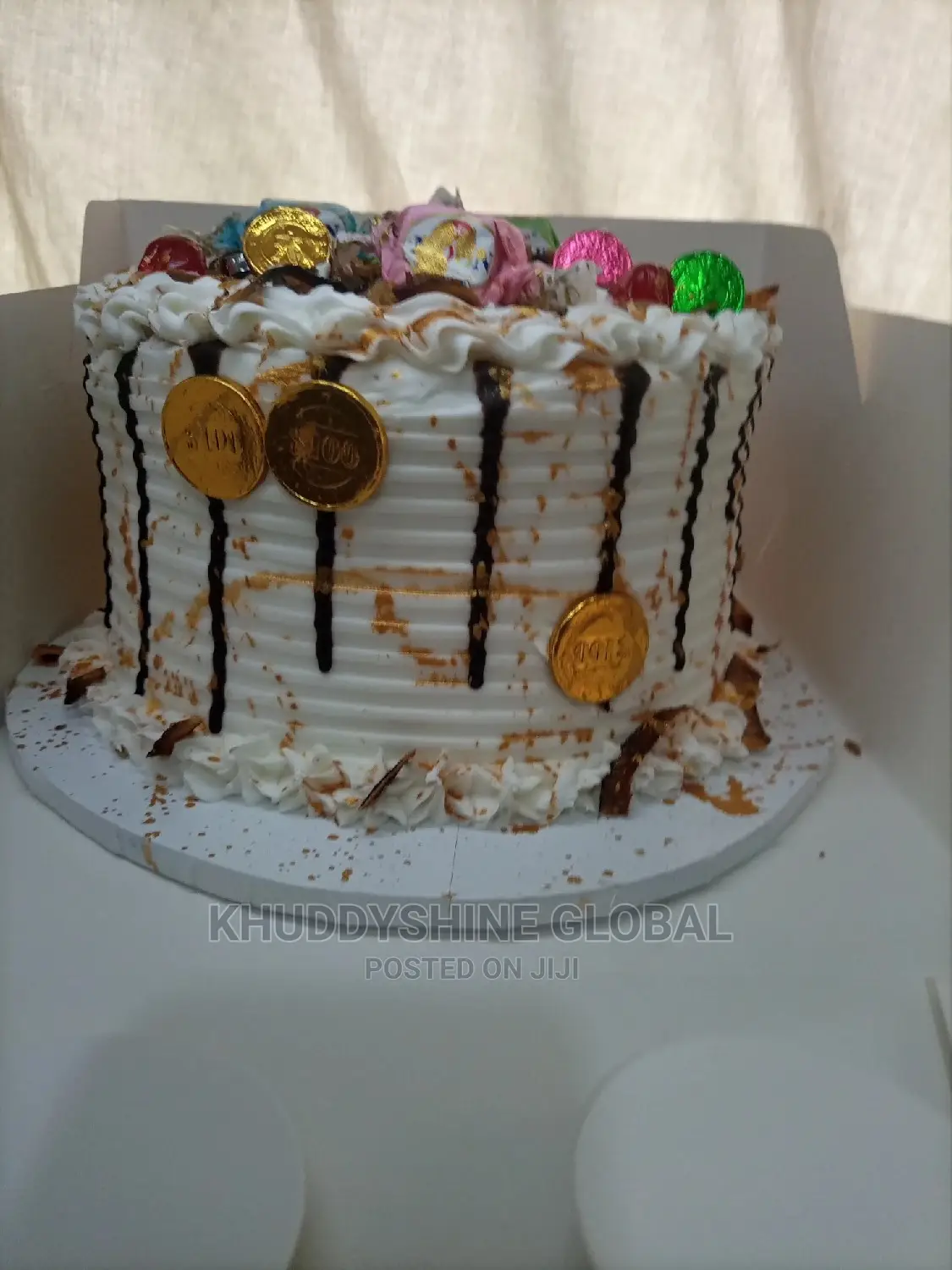 Birthday Cake Whitish Golden Cakes Different Designs