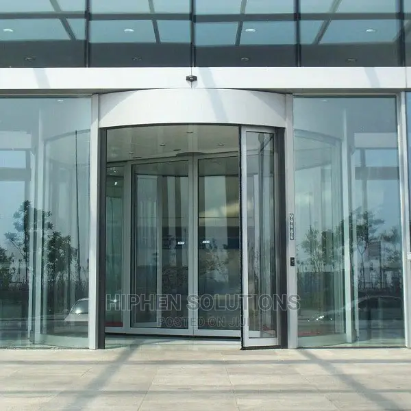 Whole Glass Automatic Revolving Door For Hotel Airport