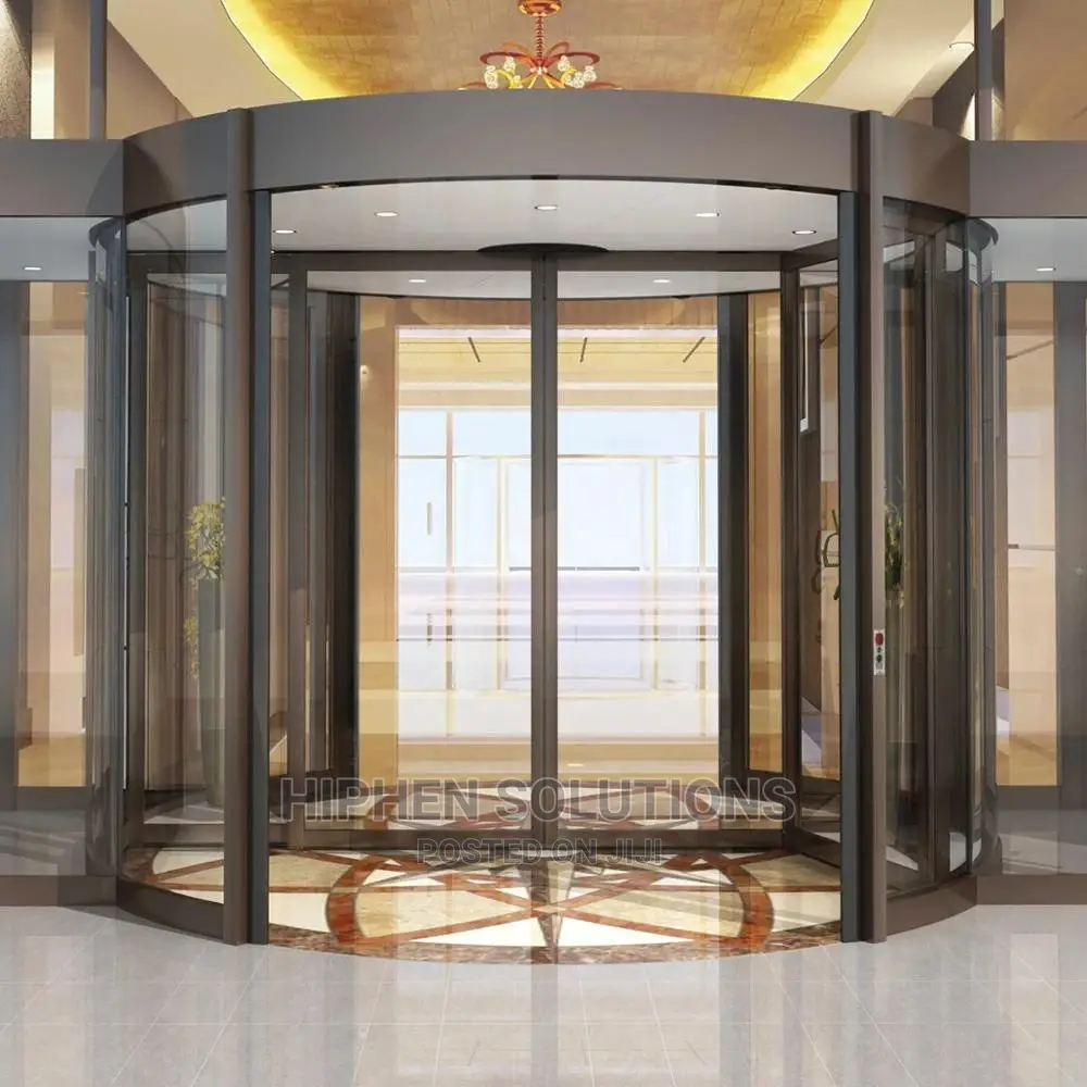 Tempered Glass Automatic Aluminium Revolving Door