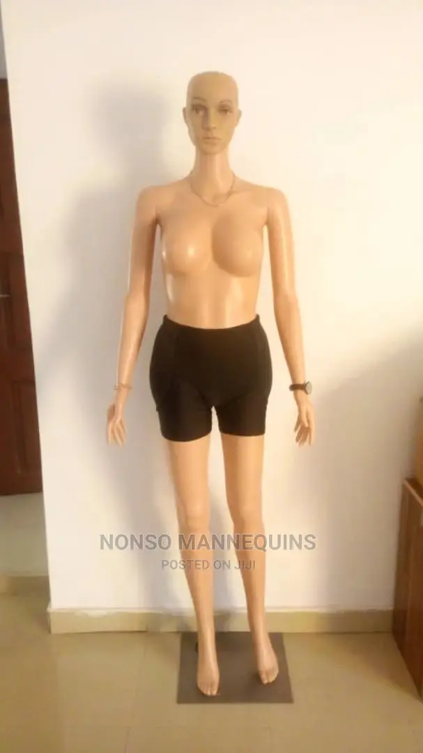 Busty Female Plastic Bald Head Display Mannequin