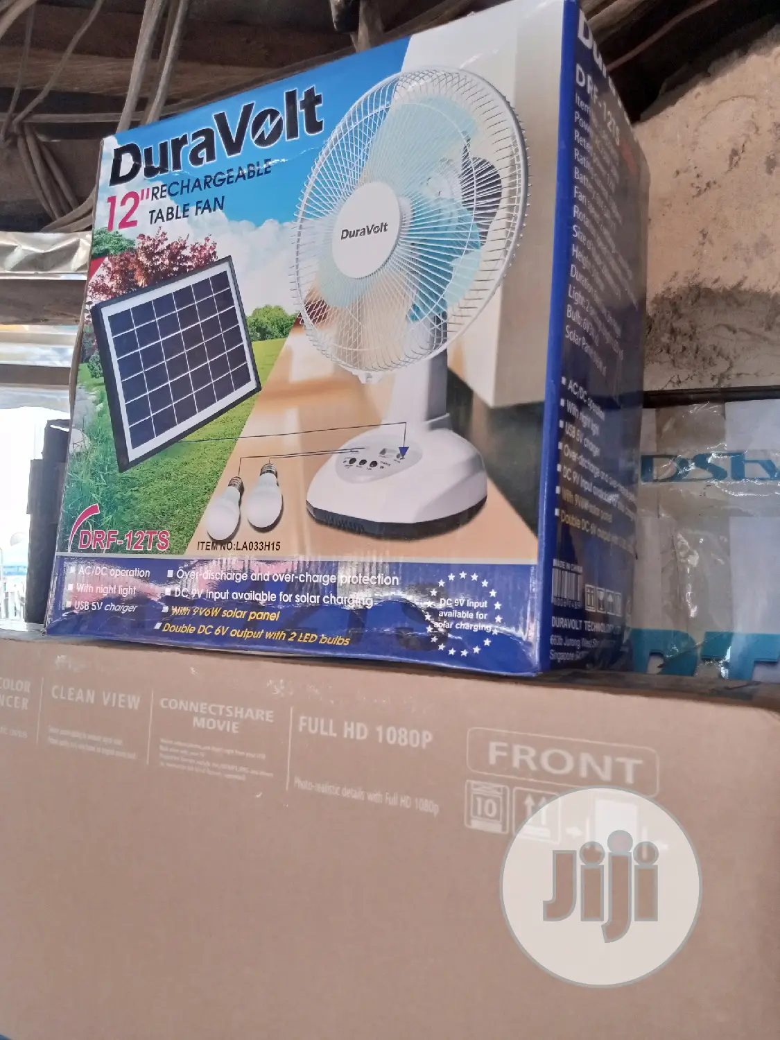 Duravolt 12 Inches Table Rechargeable Fan