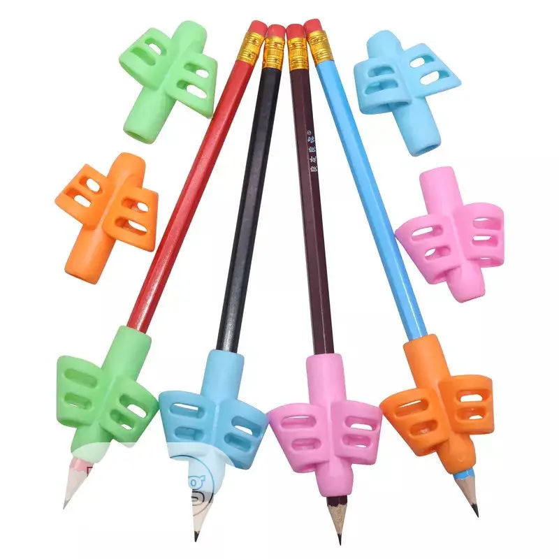 5 PCS Pen Grips Writing Posture Corrector Two Fnger Silicone