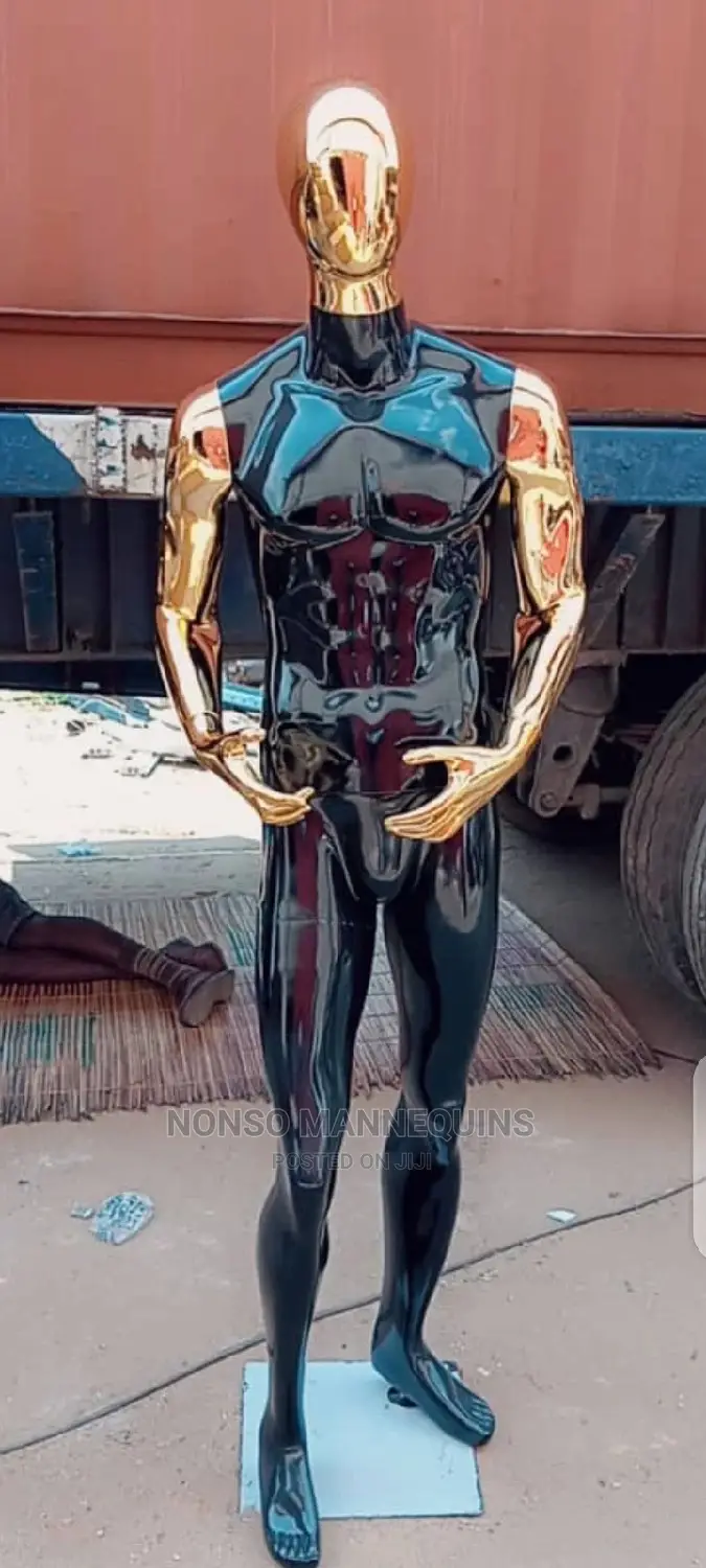 Full Body Fibre Gold Black Gold and Silver Male Mannequin