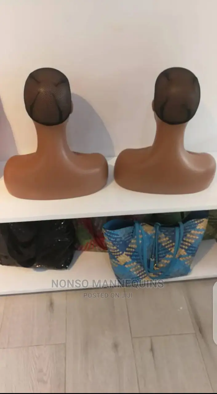 Dark Brown Realistic Wig Head Mannequin Display