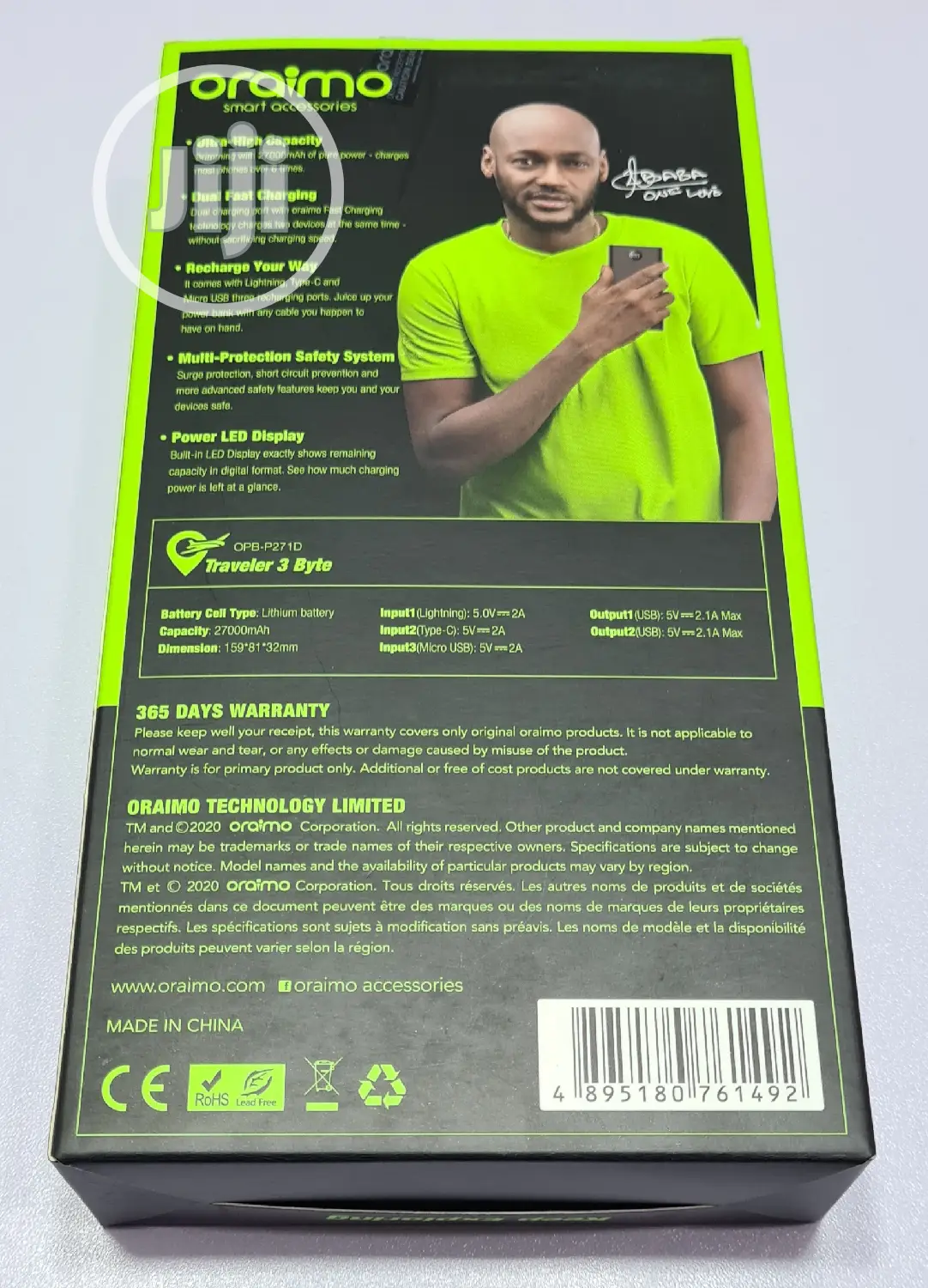 Oraimo 27,000 MAH Powerbank