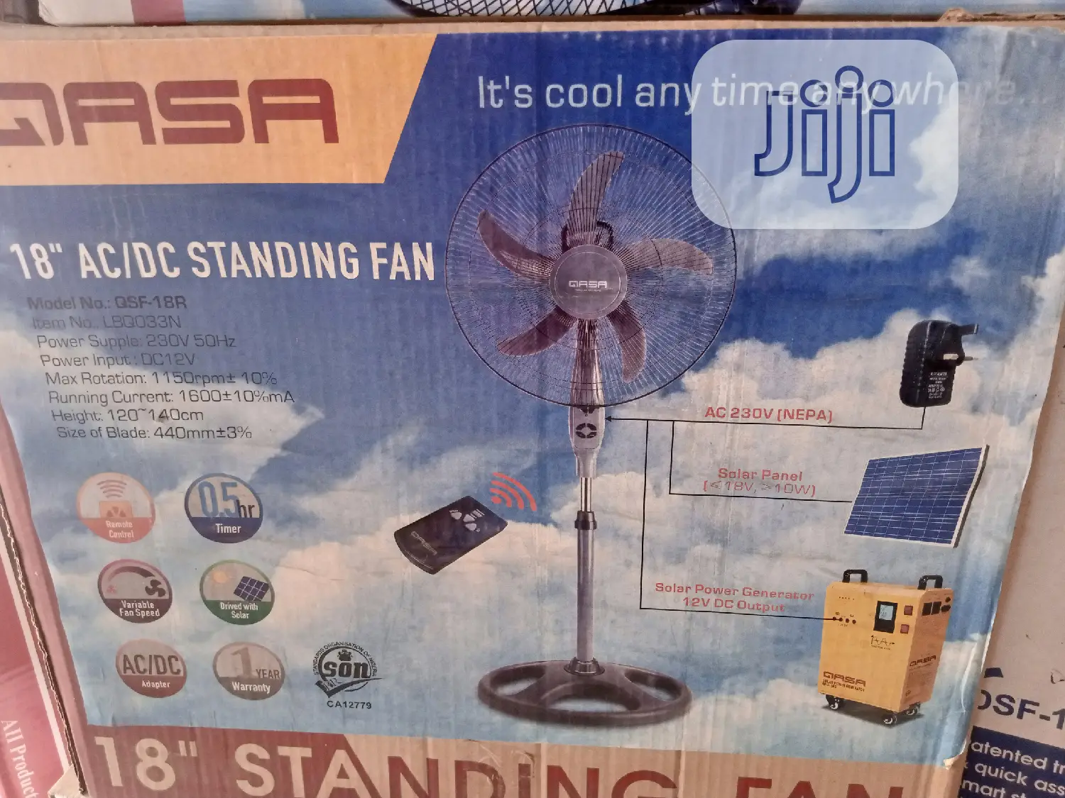 Qasa 18inches Ac/Dc Standing Fan