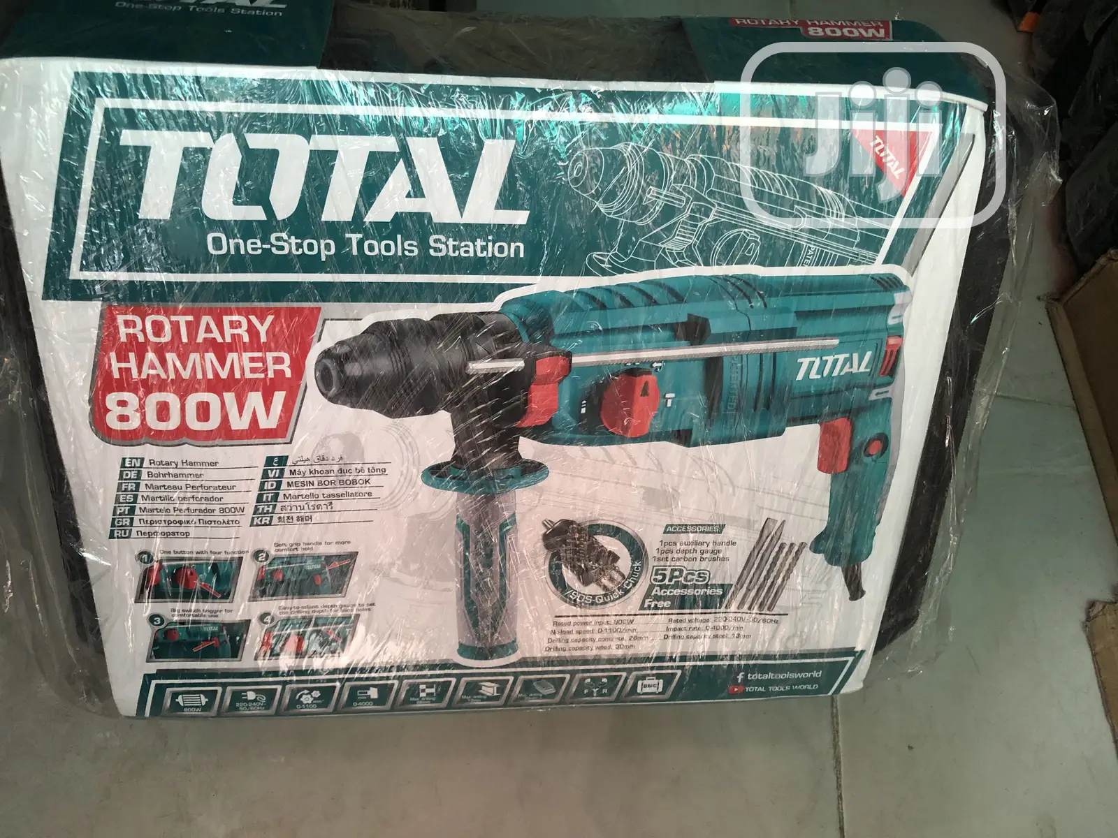 Total Rotary Hammer Drill Machine Double Head 800w