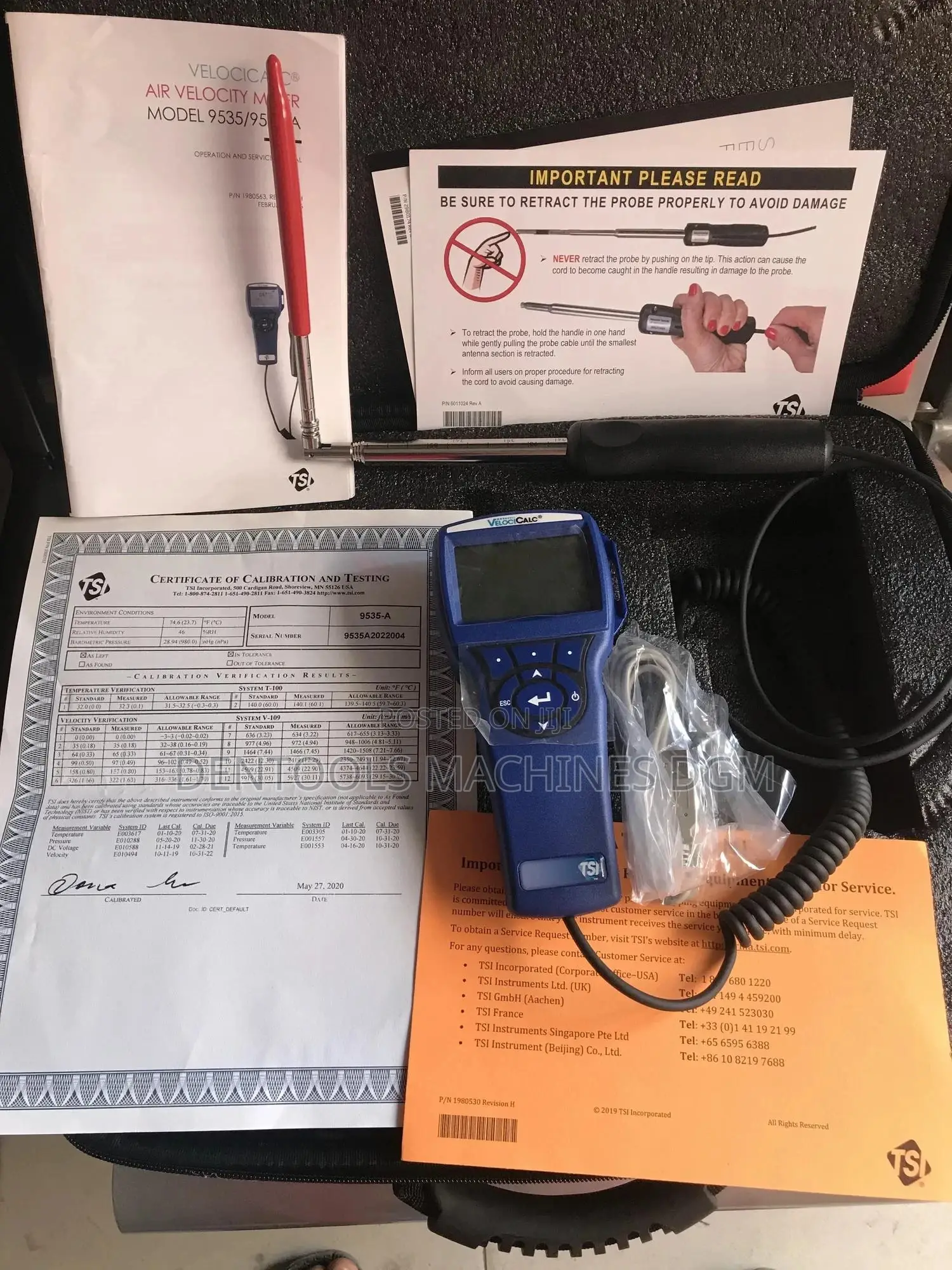 Digital Air Velocity Meter With Articulated Probe