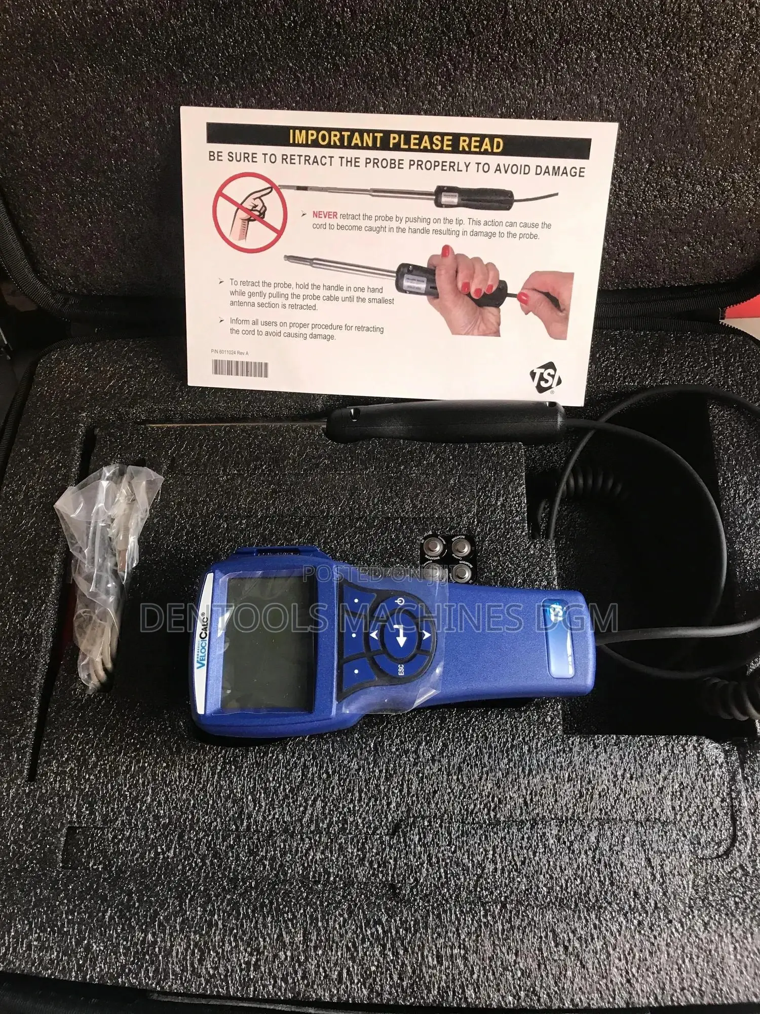 Digital Air Velocity Meter With Articulated Probe