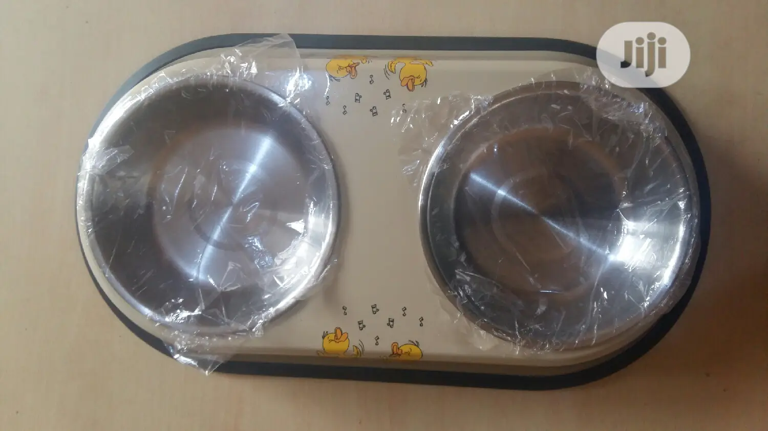 Colored Metal Pet Dog Double Bowl