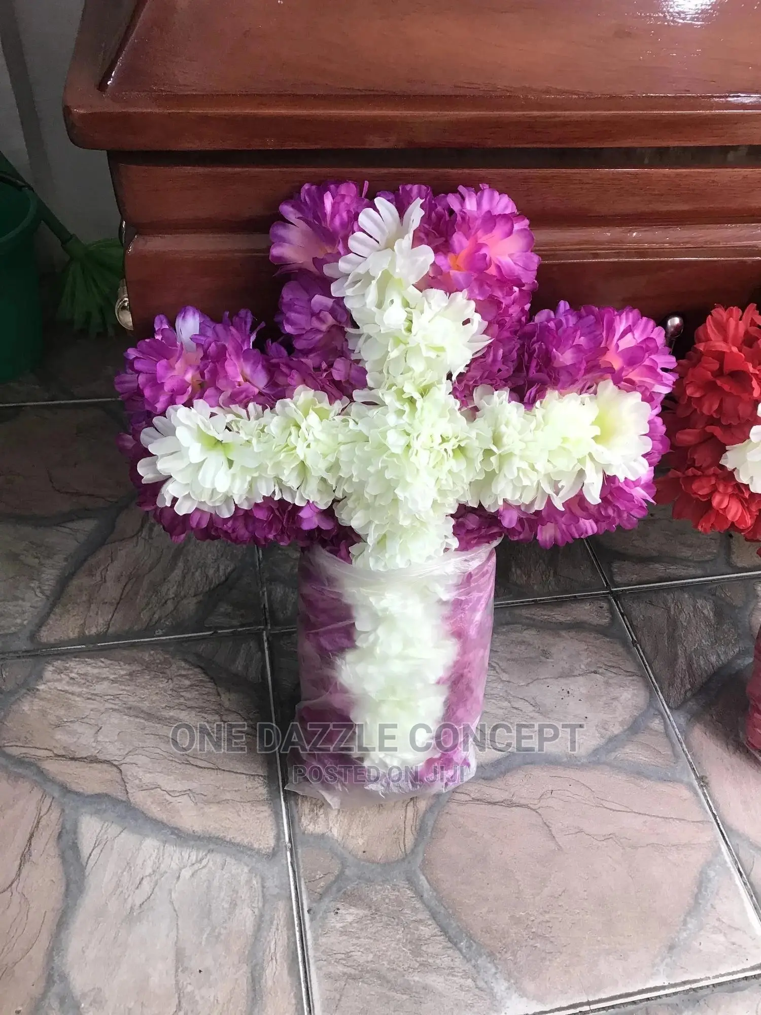 Funeral Wreath Cross and Heart Shape