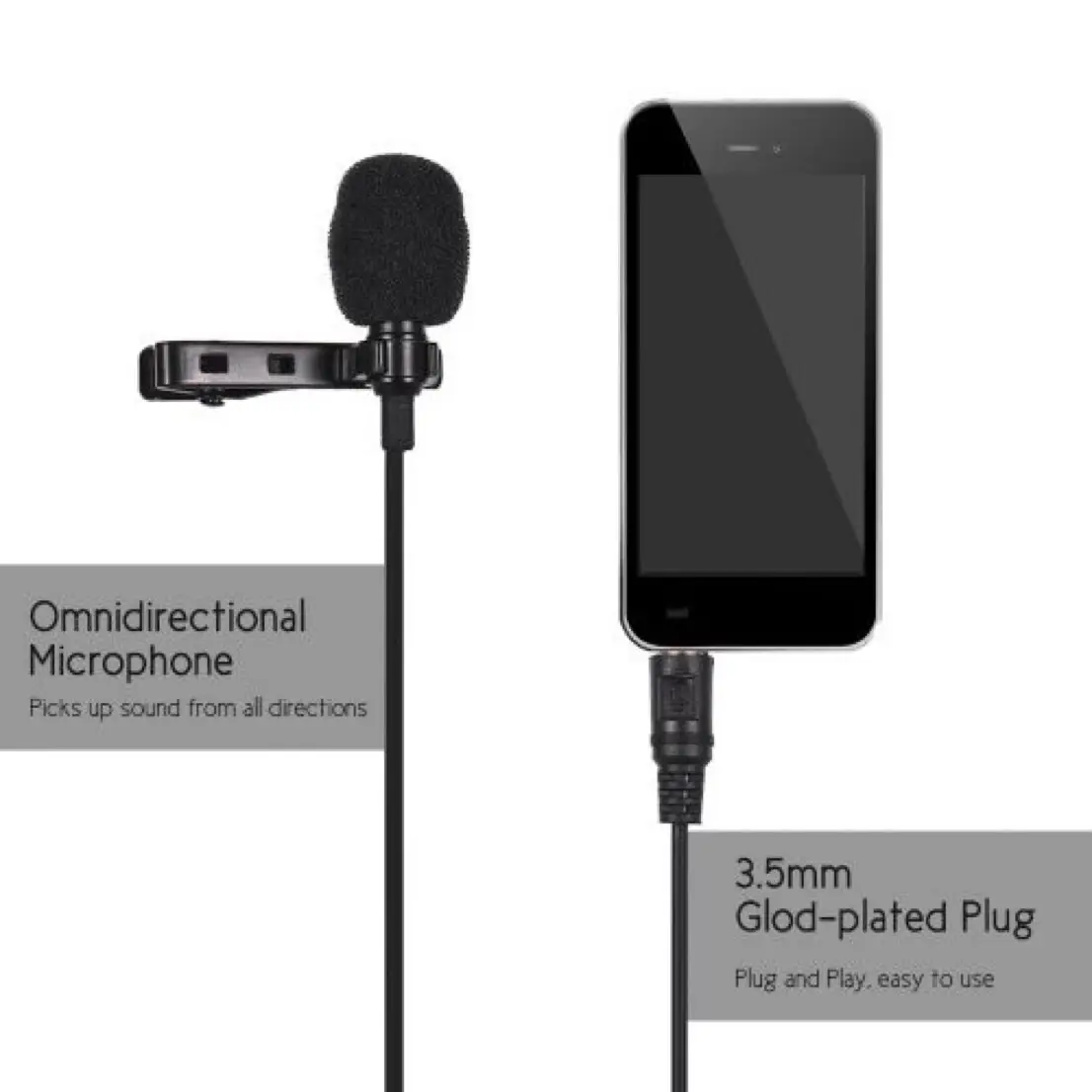 Mini Tie Lapel Clip-on Wired Microphone Mic 3.5mm Plug