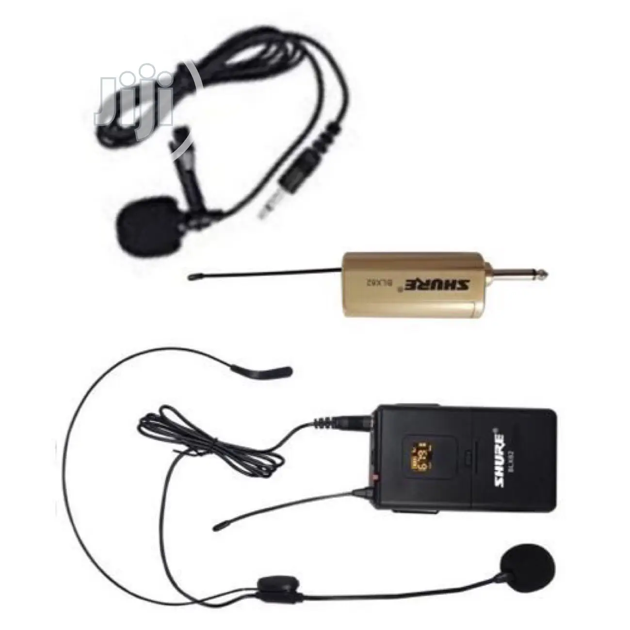 Wireless Head Microphone With Lavaliar Tie Clip Mic