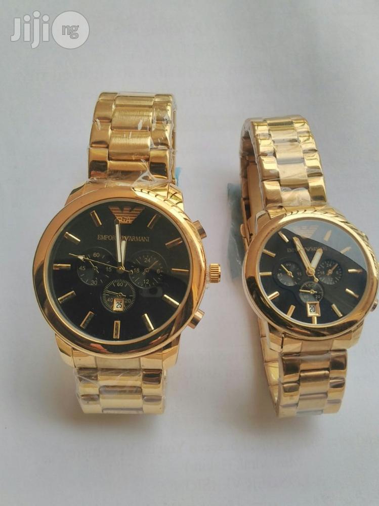 Emporio Armani Couple's Watch - Gold Strap