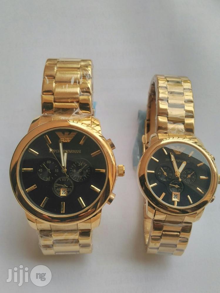Emporio Armani Couple's Watch - Gold Strap