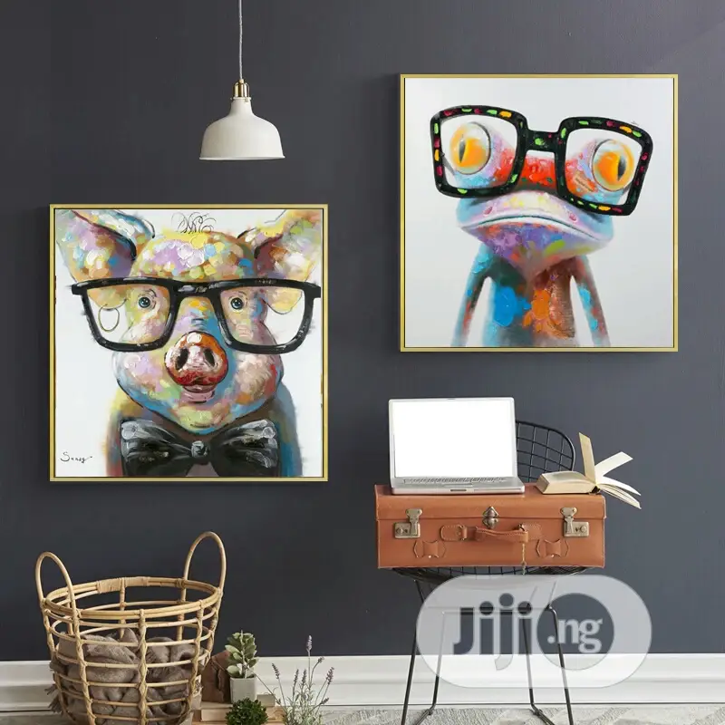 Frog and Pig Oil Painting Wall