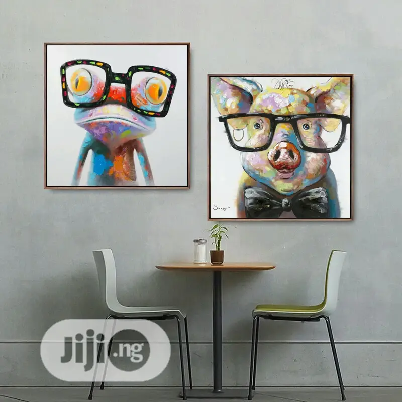 Frog and Pig Oil Painting Wall