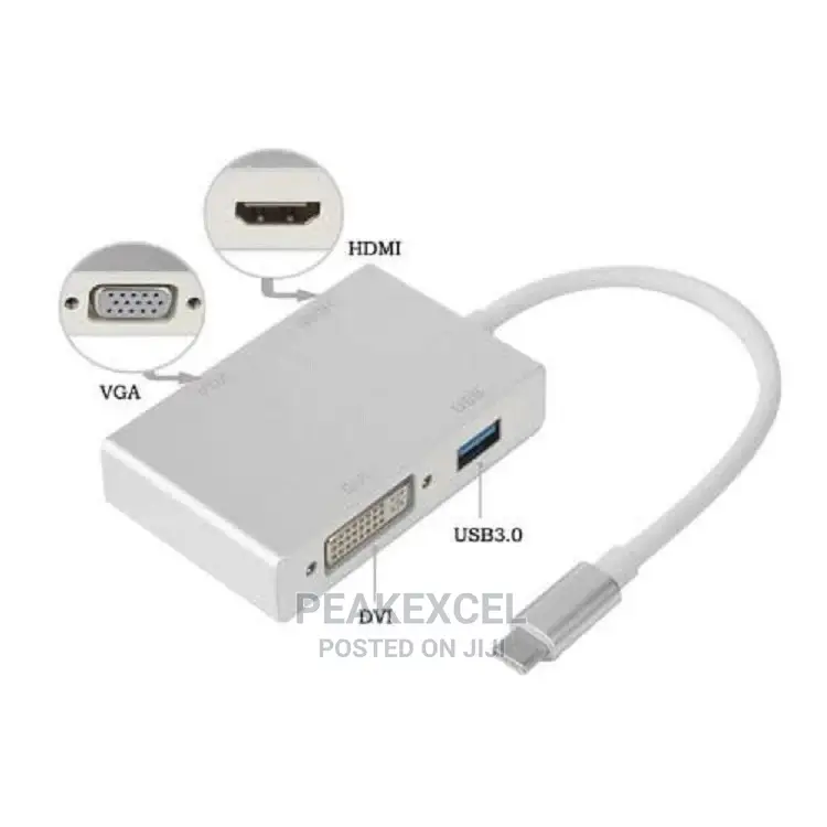 4 in 1 Type C to Hdmi Adapter Usb C 3.1 to Hdmi Vga Dvi Usb