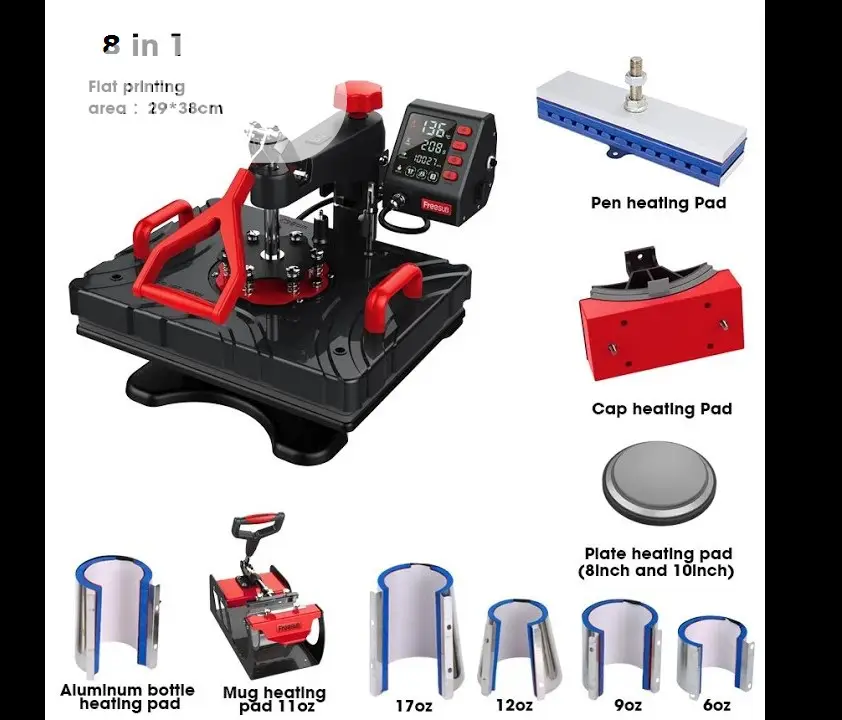8 in 1 Sublimation Heat Press Transfer Machine