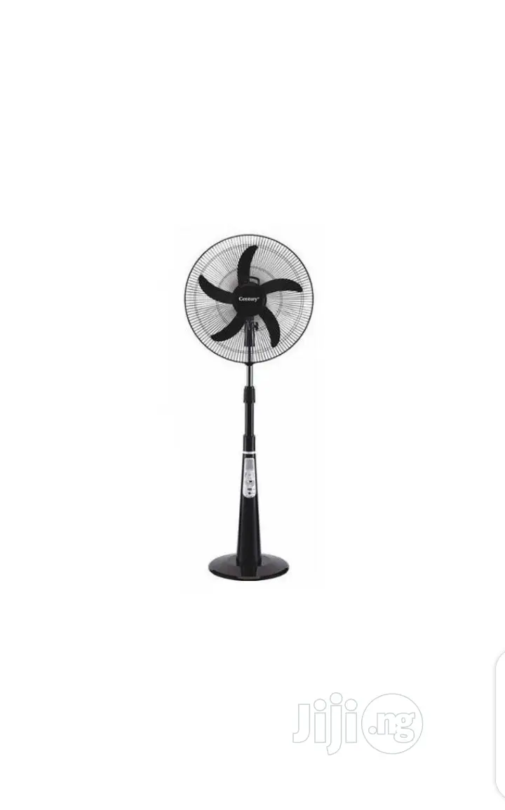 Century 16 Rechargeable Fan+Remote+LED Light -BLACK