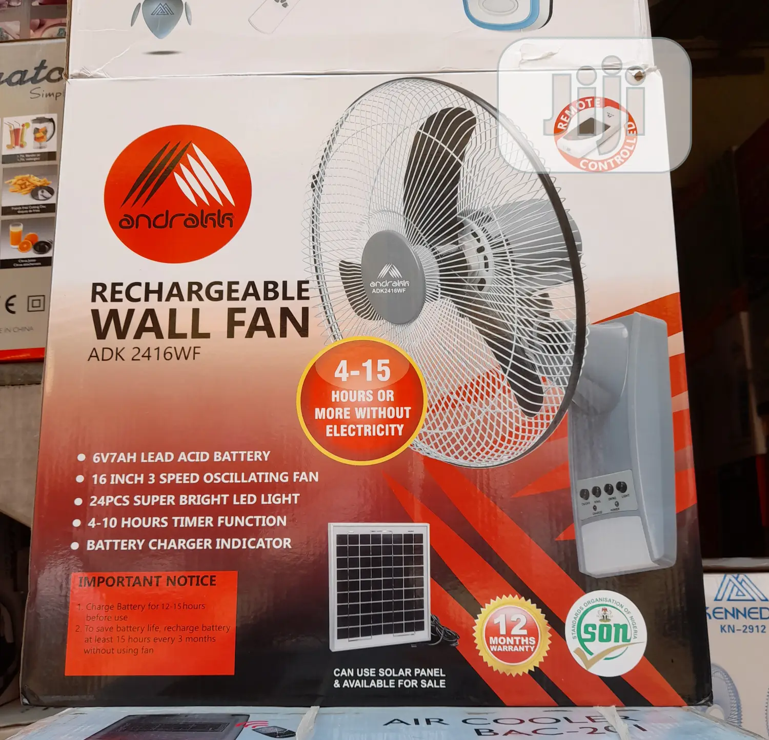 Rechargeable Wall Fan