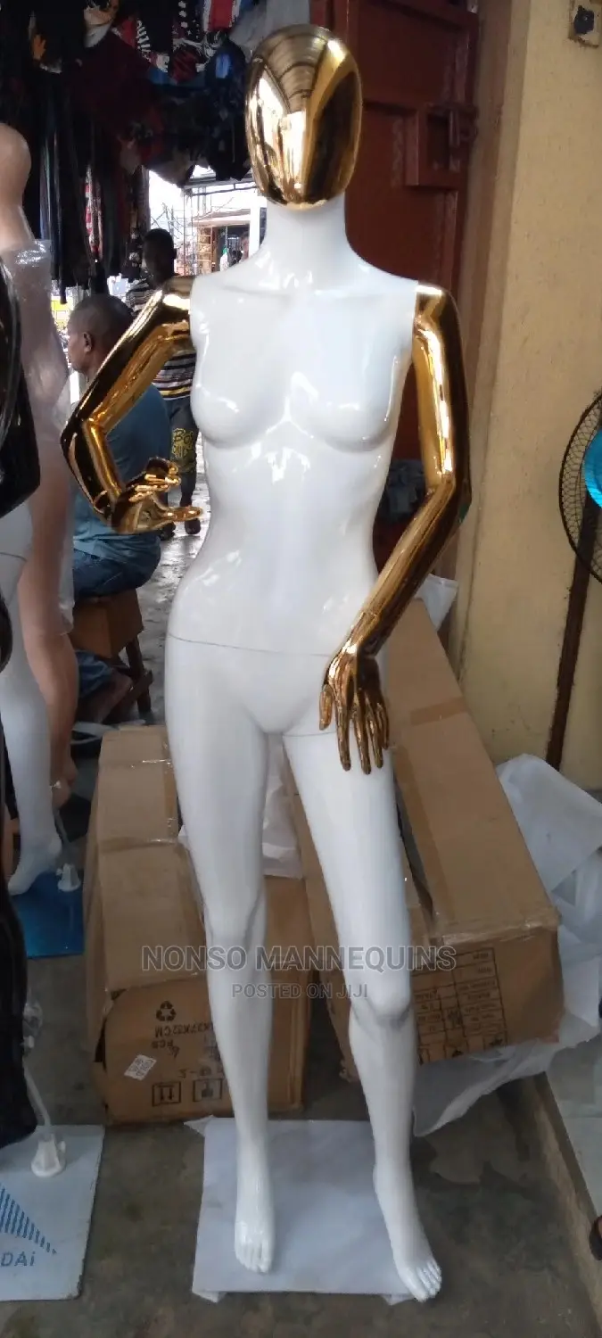 White Gold Small Breast Female Egg Face Mannequins
