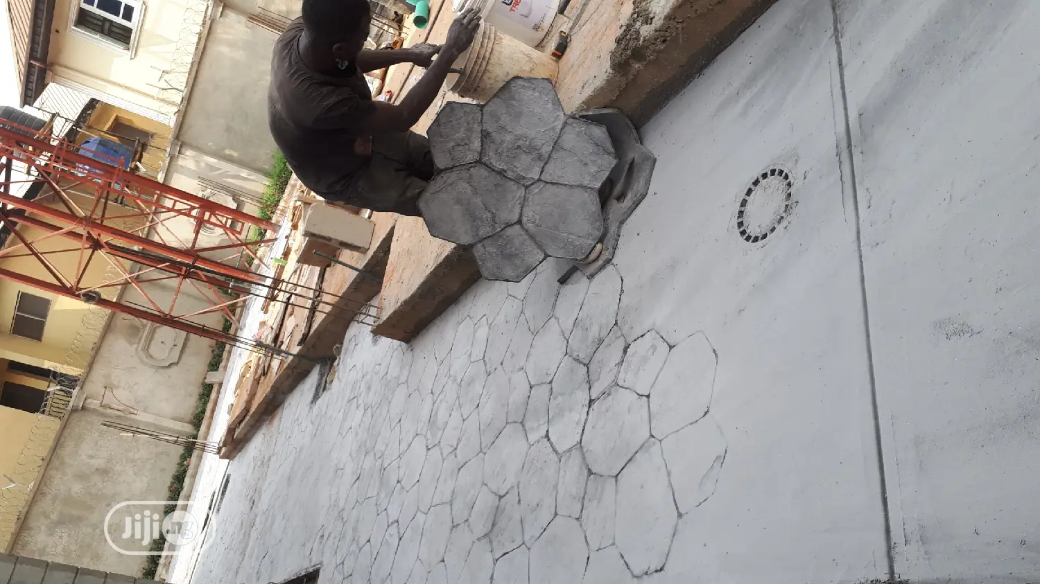 Random Stone Pattern Stamp Concrete