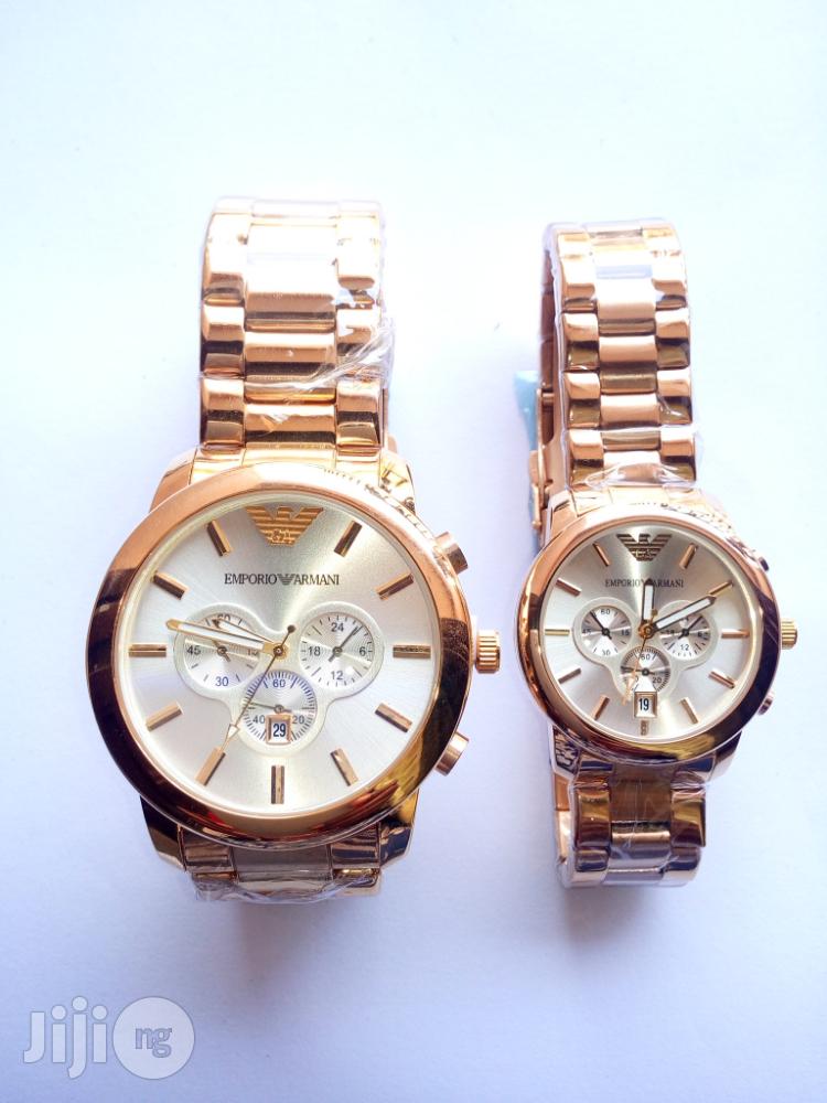 Brand New Emporio Armani Couple's Watch - Gold