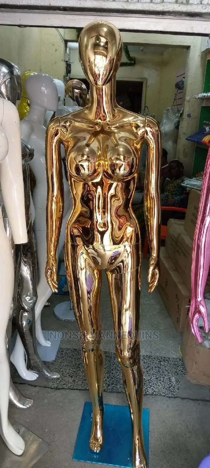Detachable Head Female Medium Bust Gold Chrome Female