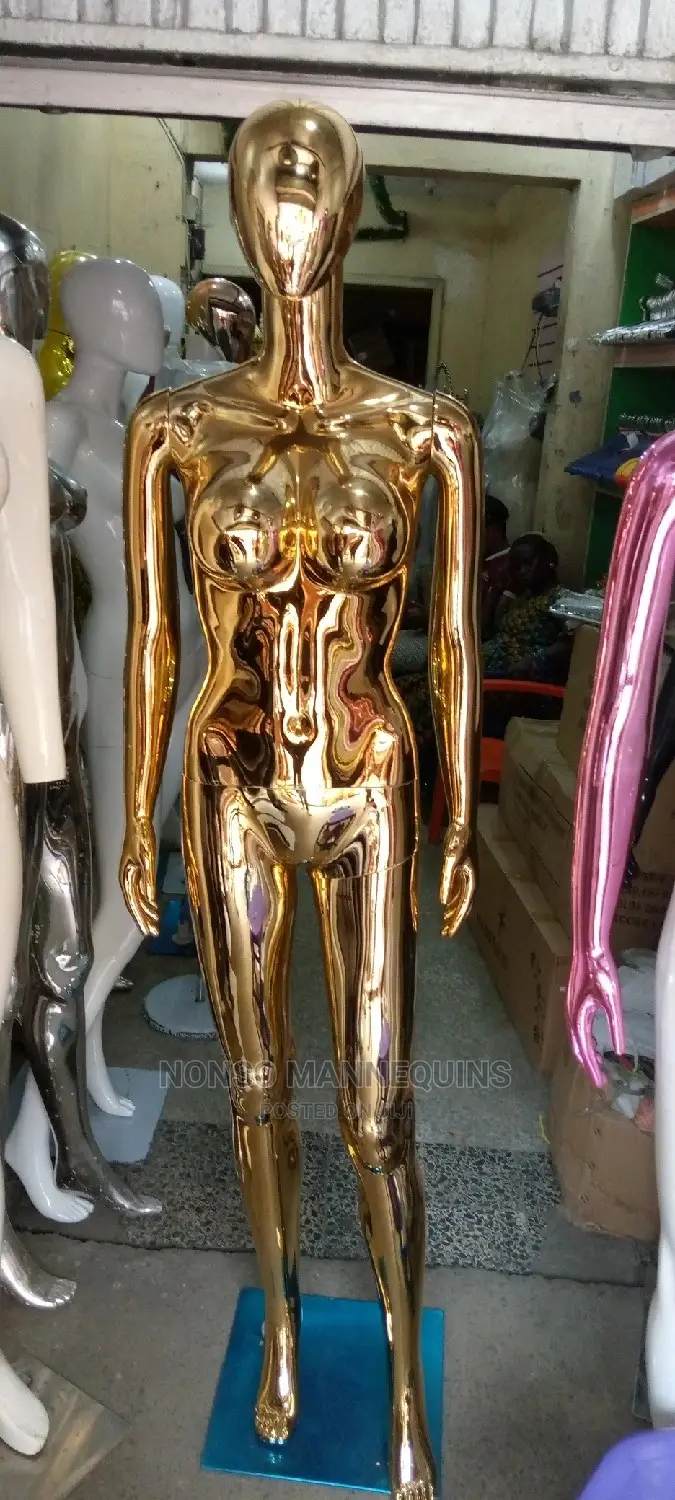 Detachable Head Female Medium Bust Gold Chrome Female