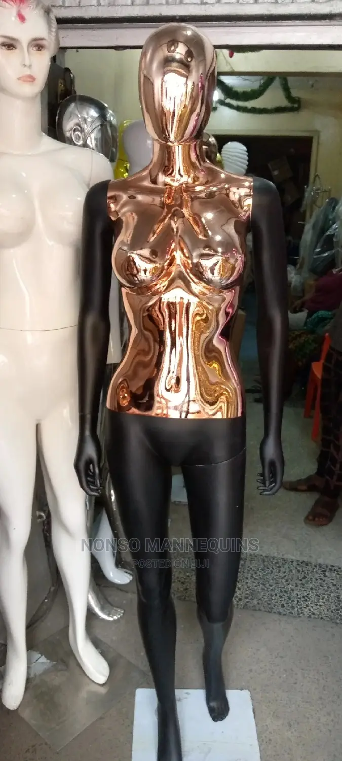 Rose Gold and Black Female Egg Face Display Mannequin