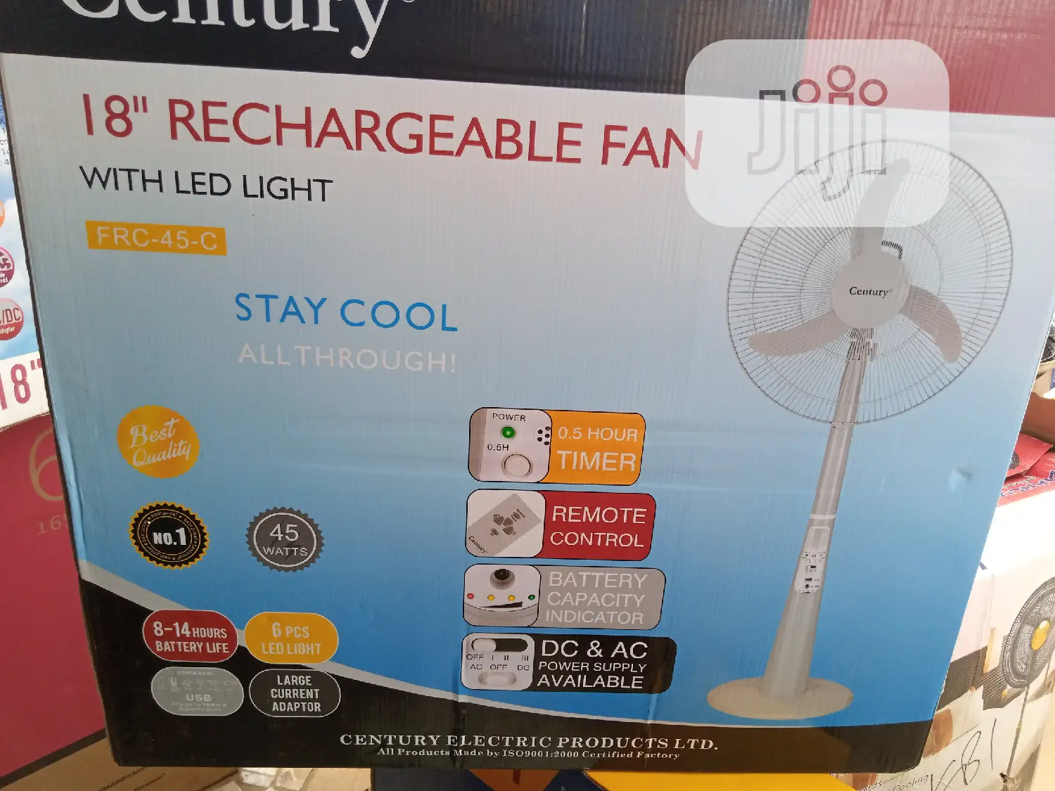 Century 18inches Rechargeable Fan