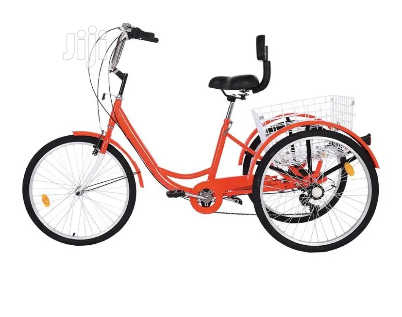 Trike Bicycle 7-Speed With Basket Adult 3-Wheel
