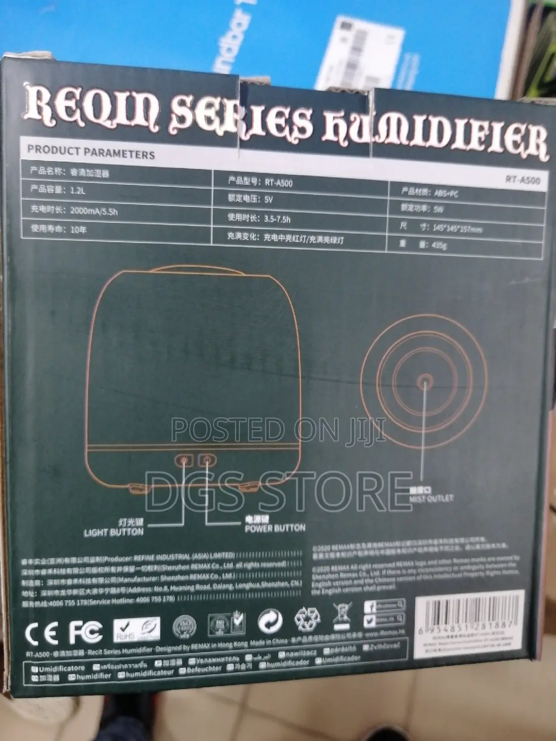 Remax Regin Series Humidifier RT A500