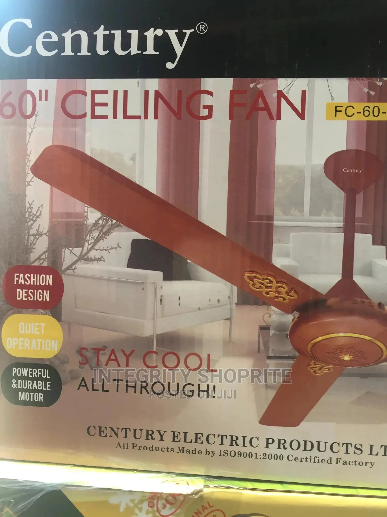 Century Powerful Ceiling Fan - Brown FC-60