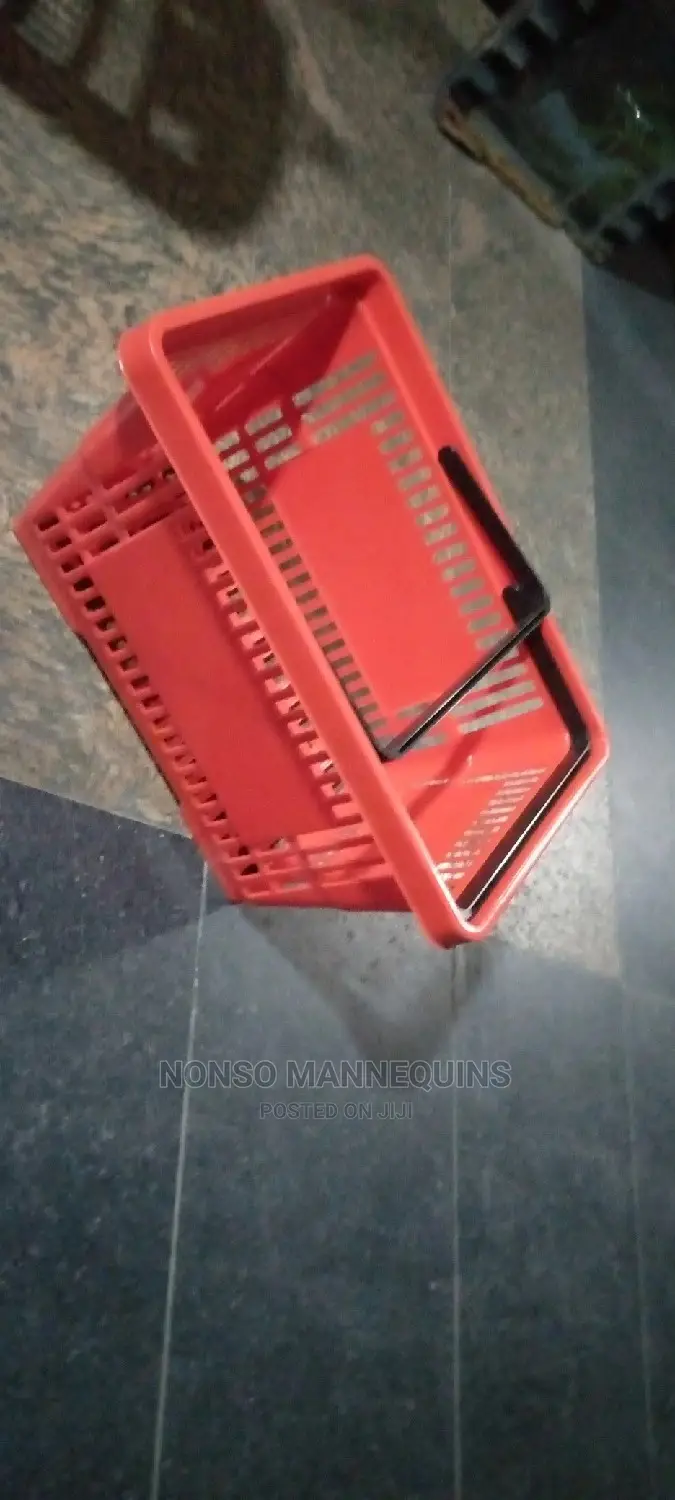 18 Litres Red Shopping Basket With Black Handle