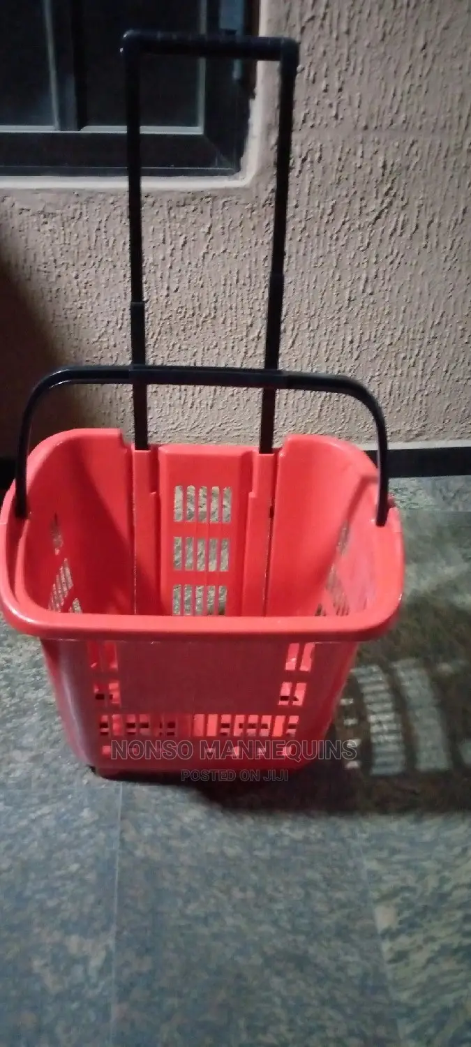 Red Body and Black Handle Shopping Trolley