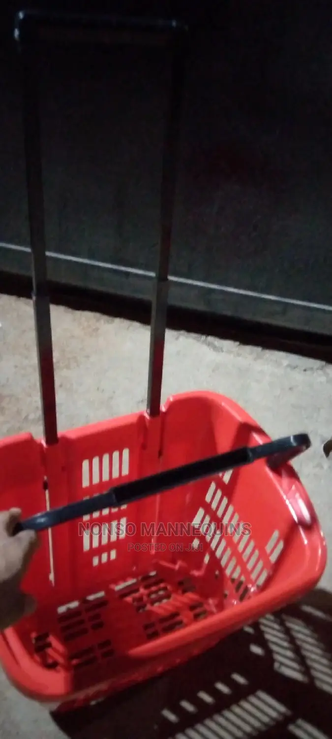 Red Body and Black Handle Shopping Trolley