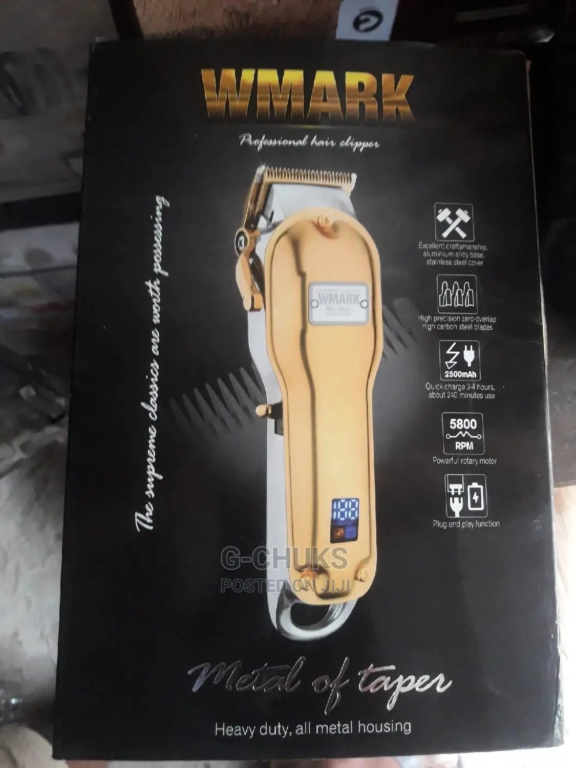 Wmark All-Metal Rechargeable Hair Clipper