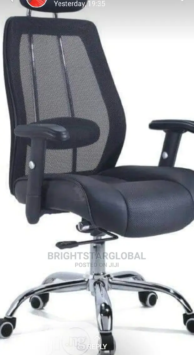Office Chair Mesh With Headrest and Adjustment Hand